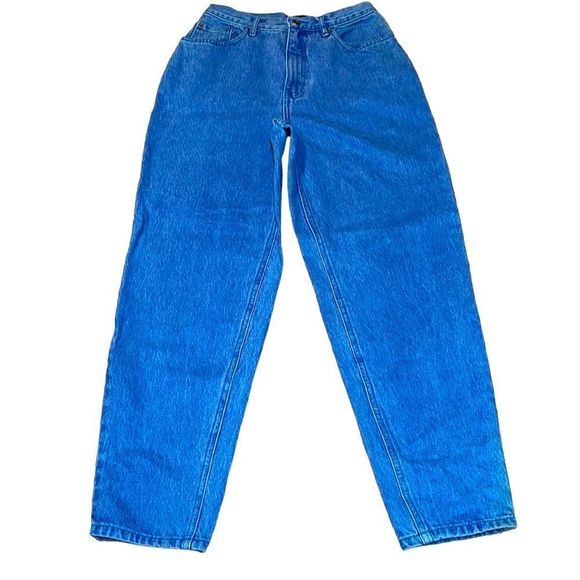 Route 66 Denim - VTG Mom Jeans, bright blue, high waisted, tapered leg, 7/8